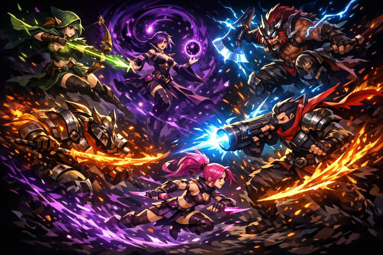 Vortex Clash MOBA characters